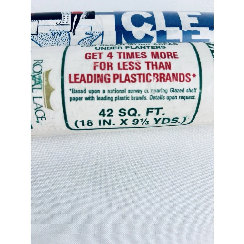 Lot Of 2 Vintage Royal Lace Glazed Shelf Paper & Carlan‎ Clear - Made In USA NOS